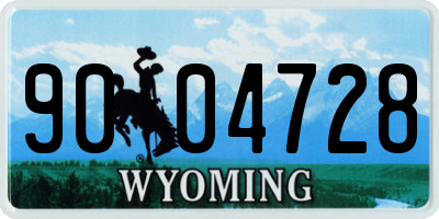 WY license plate 9004728