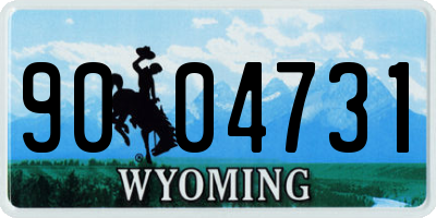 WY license plate 9004731
