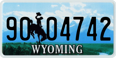 WY license plate 9004742