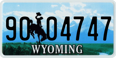WY license plate 9004747
