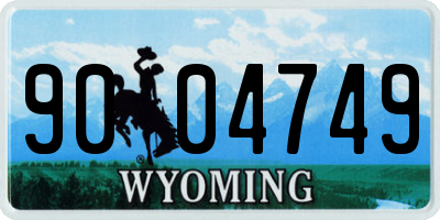 WY license plate 9004749