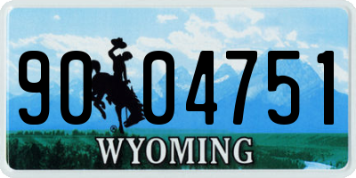 WY license plate 9004751