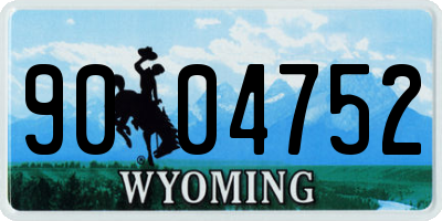 WY license plate 9004752