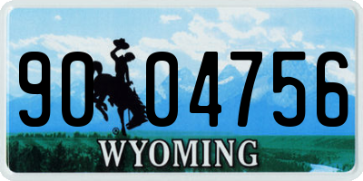 WY license plate 9004756