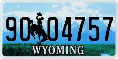 WY license plate 9004757