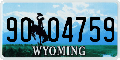 WY license plate 9004759