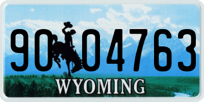 WY license plate 9004763