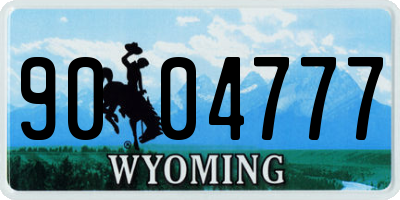 WY license plate 9004777