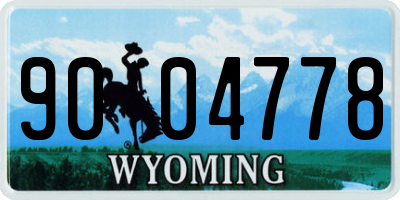 WY license plate 9004778