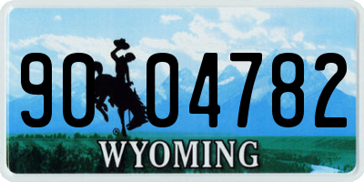 WY license plate 9004782