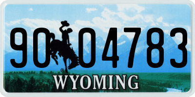 WY license plate 9004783
