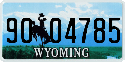 WY license plate 9004785