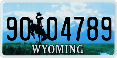 WY license plate 9004789