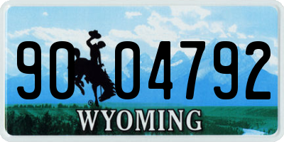 WY license plate 9004792