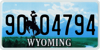 WY license plate 9004794