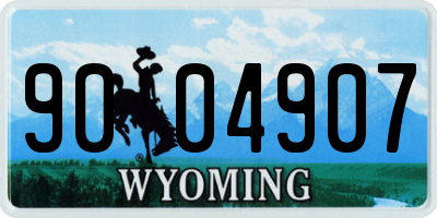 WY license plate 9004907