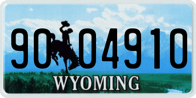 WY license plate 9004910