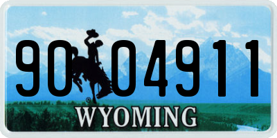 WY license plate 9004911