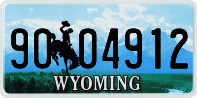 WY license plate 9004912