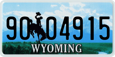 WY license plate 9004915