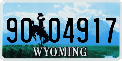 WY license plate 9004917