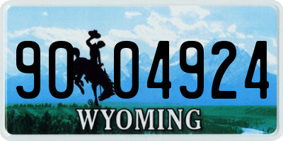 WY license plate 9004924