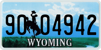 WY license plate 9004942