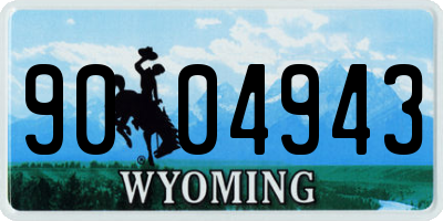 WY license plate 9004943