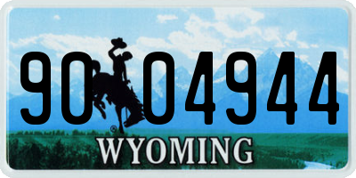 WY license plate 9004944