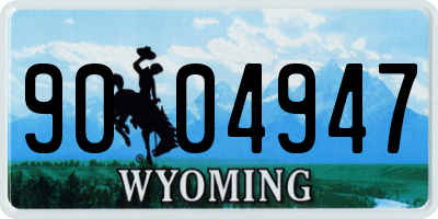 WY license plate 9004947
