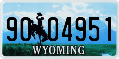 WY license plate 9004951
