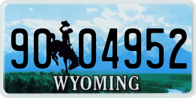 WY license plate 9004952