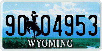 WY license plate 9004953
