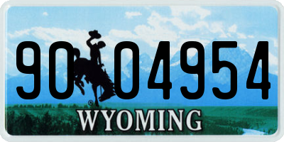 WY license plate 9004954