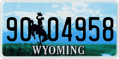 WY license plate 9004958