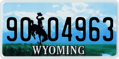 WY license plate 9004963