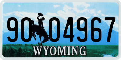 WY license plate 9004967