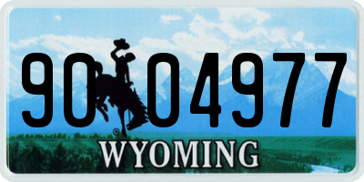 WY license plate 9004977