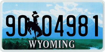WY license plate 9004981