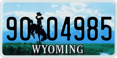 WY license plate 9004985