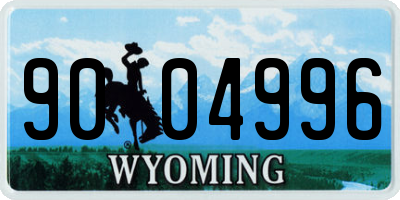 WY license plate 9004996