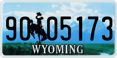 WY license plate 9005173
