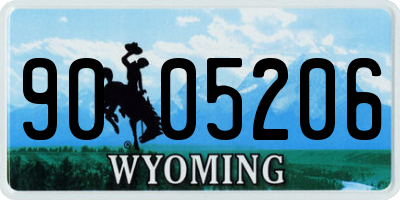WY license plate 9005206
