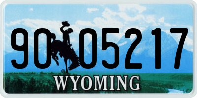 WY license plate 9005217