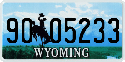 WY license plate 9005233