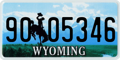 WY license plate 9005346