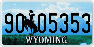 WY license plate 9005353