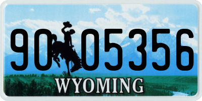 WY license plate 9005356
