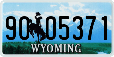 WY license plate 9005371