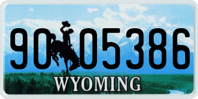 WY license plate 9005386